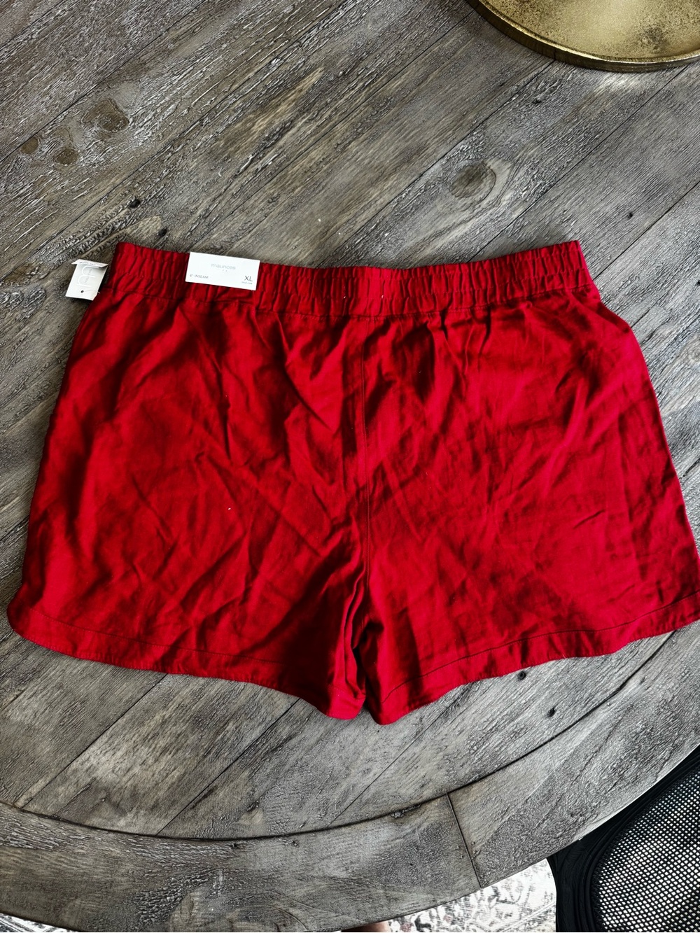Maurices Red Linen Blend Shorts XL Mid Rise 4” Inseam NWT - Picture 2 of 6